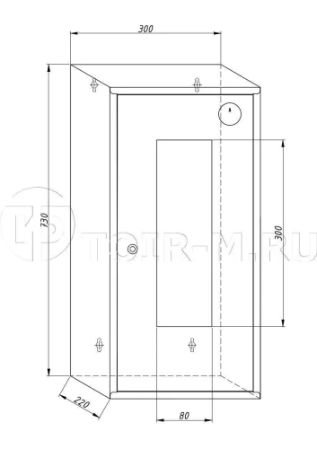 Шкаф пожарный ШП-О-103 "Т" навесной открытый красный