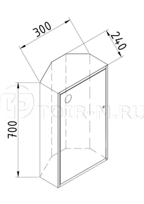 Шкаф пожарный ШП-О-106 "Т" угловой закрытый красный